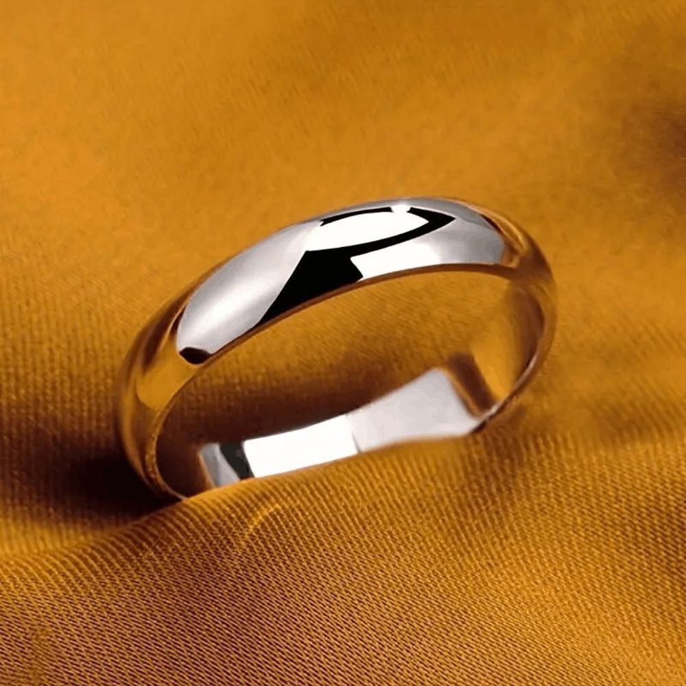 Men's Silver Round Stainless Steel Ring Wedding Band Size 11 New